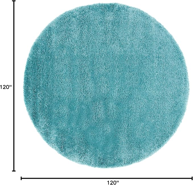 SAFAVIEH Milan Shag Collection 10' Round Aqua Blue SG180 Solid Non-Shedding - Image 2