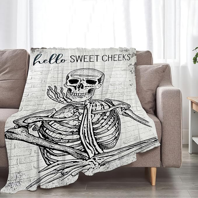 Funny Skeleton Throw Blanket - Image 3