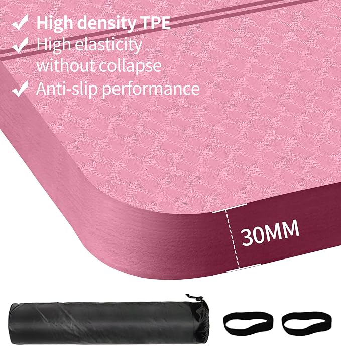 nuveti Large Exercise Mat - 15mm/20mm/30mm Thick Yoga Mat | Workout Mat - Image 2