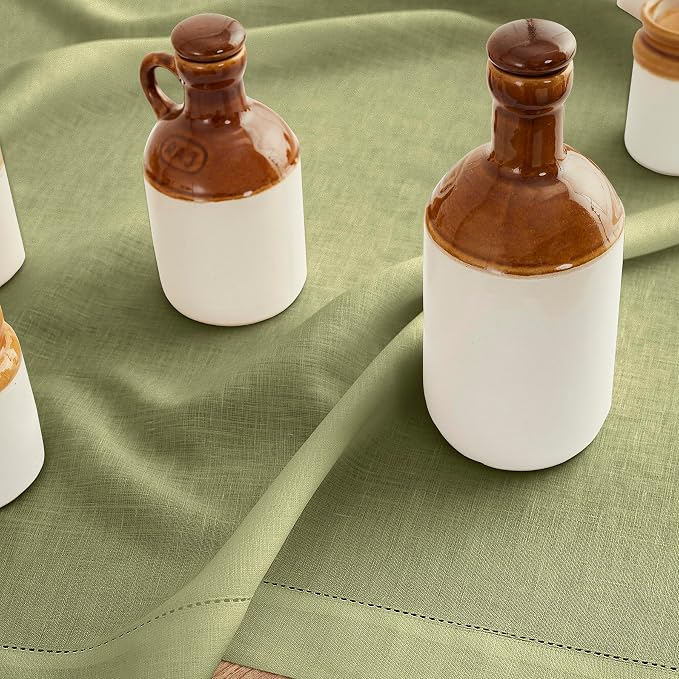 Solino Home Linen Moss Green Table Runner 132 Inches Long - Image 9
