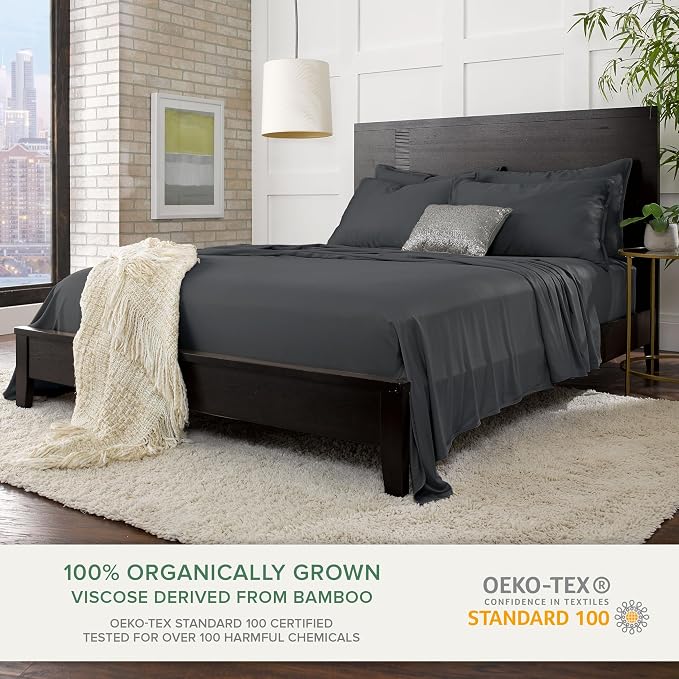 Pure Bamboo Queen Sheets, Genuine 100% Organic Viscose Derived from Bamboo Bed - Image 2
