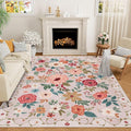 DUKINO 8x10 Area Rug, Floral Rugs by DUKINO