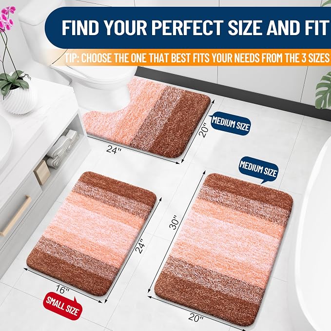 OLANLY Bathroom Rugs Mat 24x16, Extra Soft Absorbent Microfiber Bath Rugs - Image 2