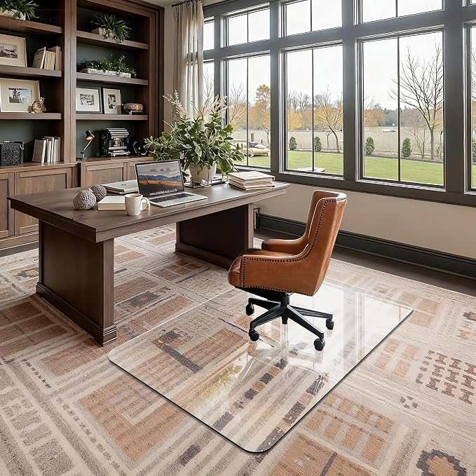 Office Chair Mat for Carpet & Hardwood, Upgraded 32" x 48" Dual Use Tempered - Image 2