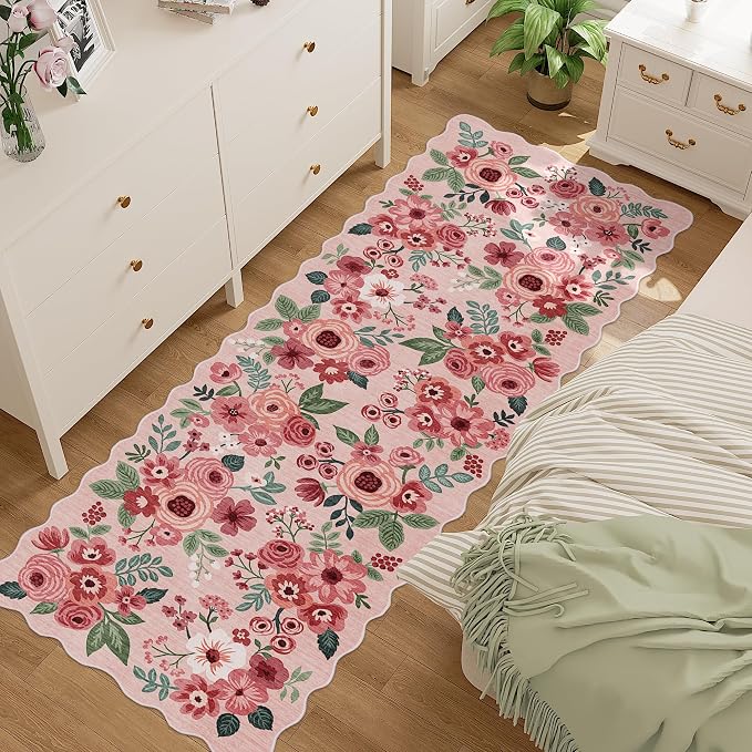 DUKINO 2.6x8 Runner Rug for Hallway, Washable Kitchen Rug by DUKINO