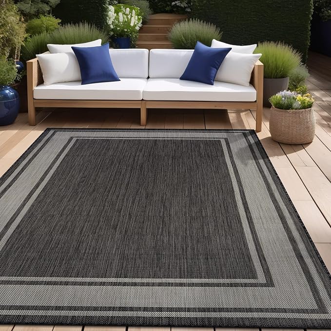 Beverly Rug Large Outdoor Rug 10x14 Modern Bordered Area Rugs by BeverlyRug