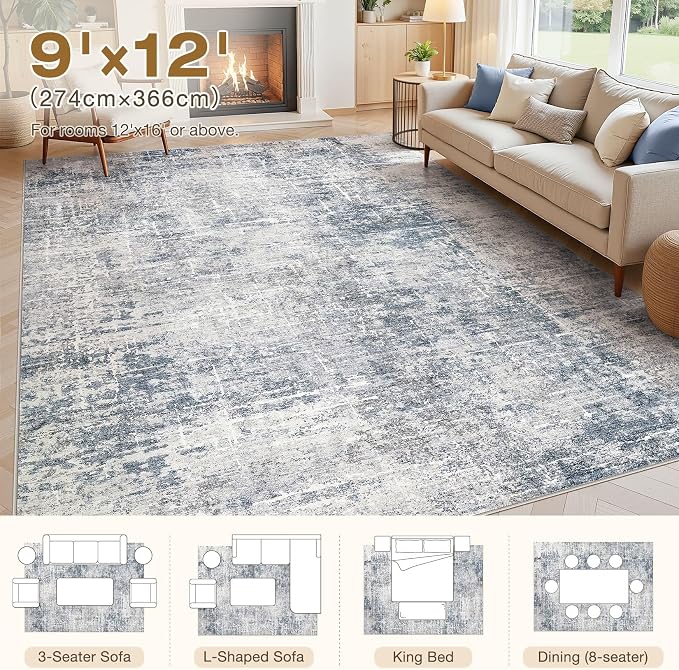 Abstract Living Room Rug 9x12 - Image 2