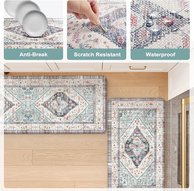 KIMODE Farmhouse Kitchen Mats, Anti Fatigue Kitchen Rugs Sets of 2, Non Slip - Image 6