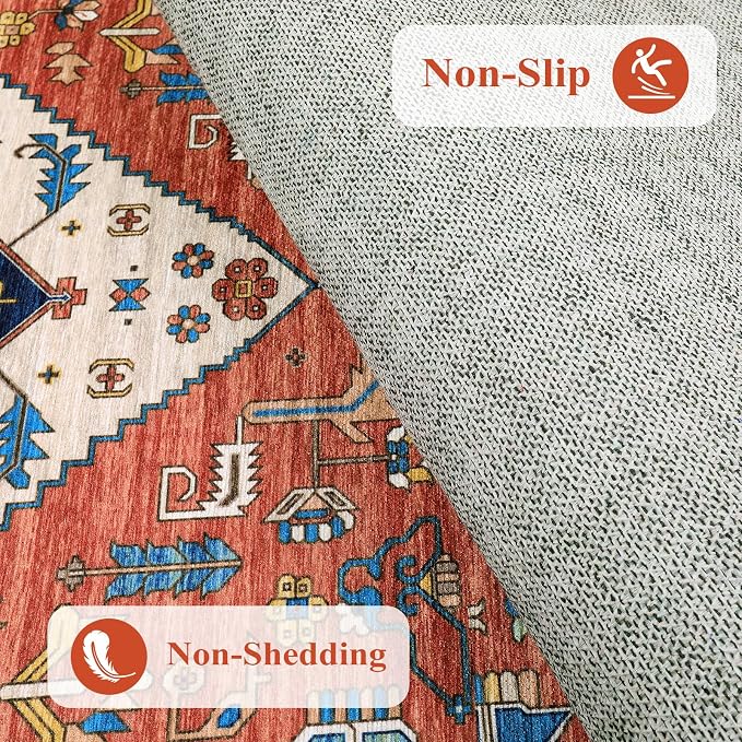 Lahome Boho 2x3 Washable Kitchen Rugs, Throw Non-Slip Backing Small Door Rug - Image 8