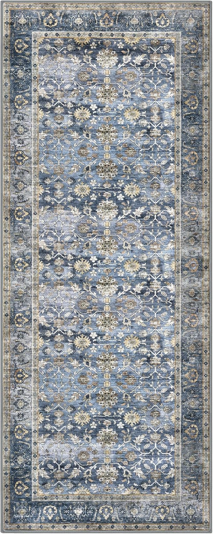 KUTA Runners for Hallways 2x5 ft, Vintage Floral Rug Non-Slip Washable Kitchen - Image 8