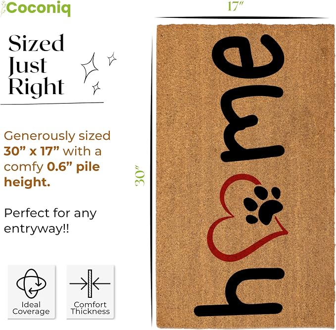 Coir Door Mats 17" X 30", Non-Slip Sturdy, PVC Backed Heavy Duty, Home - Image 7
