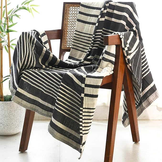 Folkulture Throw Blanket for Couch 50" x 60" |100% Recycled Cotton Couch by FOLKULTURE