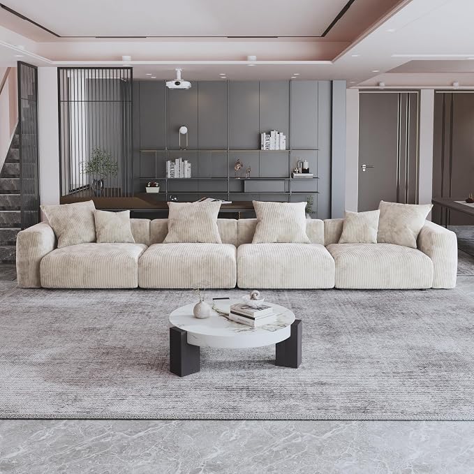 JACH 181" Oversized Modular Sectional Sofa, Deep 4-Seats Sectional Couch - Image 6