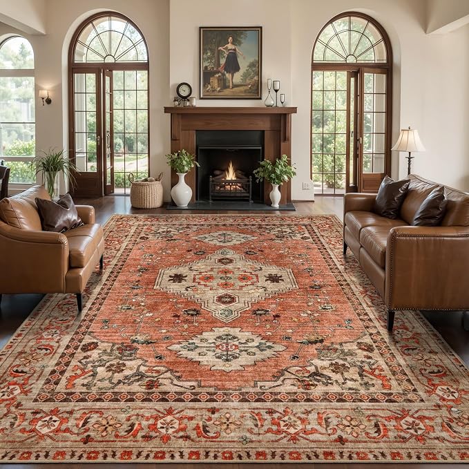 Tangsoo 5x7 Area Rug Washable for Living Room, Vintage Rug Indoor Non Slip by Tangsoo