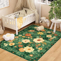 DUKINO 4x6 Area Rug, Lightweight Non Slip Washable Floral Rug, Indoor Low Pile by DUKINO
