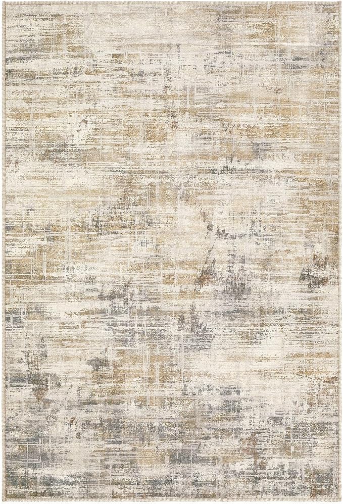 2x3 Entryway Area Rugs: Washable Neutral Abstract Small Rug Door Mat Non-Slip - Image 8