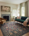 Loloi Rifle Paper Co. Rosa Collection RSA-01 Black 8'-4" x 11'-6" Area Rug by Loloi