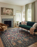 Loloi Rifle Paper Co. Rosa Collection RSA-01 Black 2'-6" x 12'-0" Runner Rug by Loloi