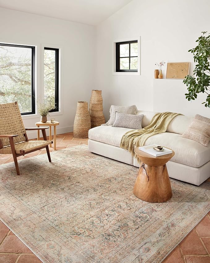 Loloi Adrian Collection ADR-01 Natural/Apricot 8'-6" x 11'-6", .19" Thick Area by Loloi