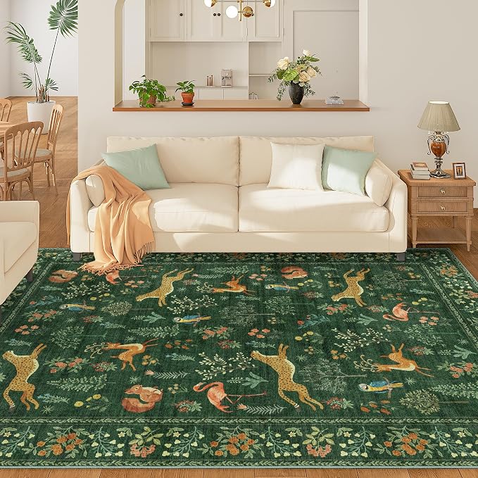 DUKINO 6x9 Rug, Washable Animal Living Room Rug - Image 2