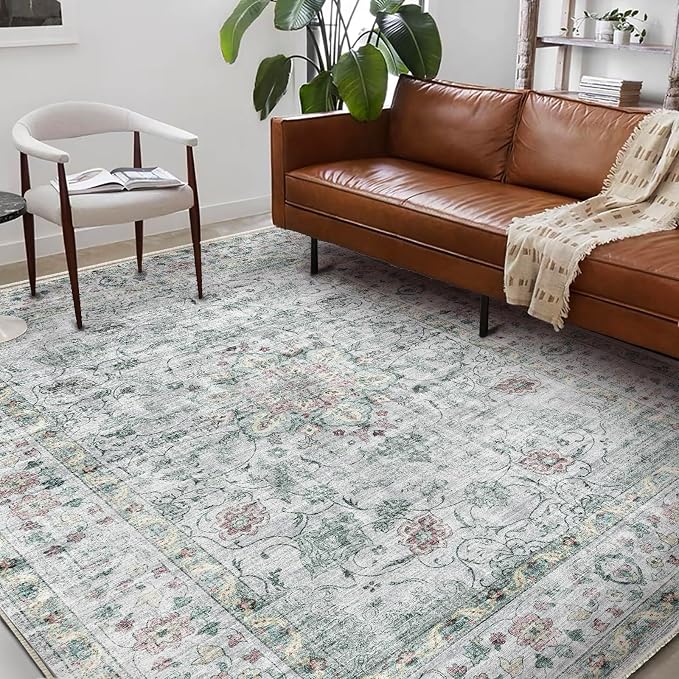 Area Rug 6'x9' Washable Vintage Traditional Floor Cover Thin Retro Kitchen - Image 2