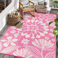 Ileading Outdoor Plastic Straw Rug 6x9ft Funny Floral Style Reversible Patio by Ileading