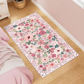 DUKINO 2x4 Rug for Entryway, Washable Kitchen Floral Runner Rug by DUKINO