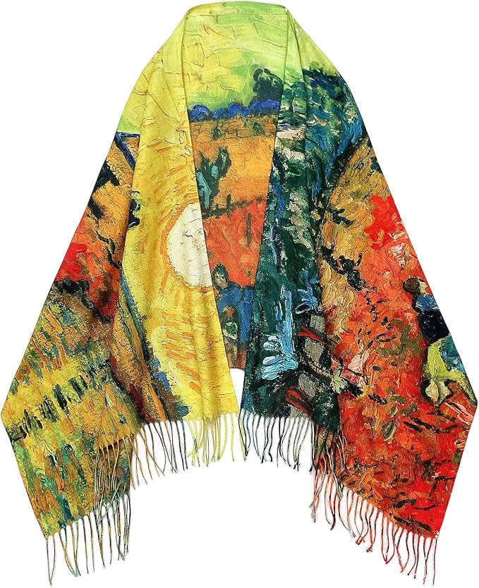 VENVSBEE Reversible Scarf Soft Large Shawl Wrap Blanket Double Sided Art Print - Image 2
