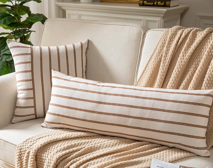Caflife Boho Lumbar Throw Pillow Cover 14X36 Long Soft Farmhouse Decorative - Image 6