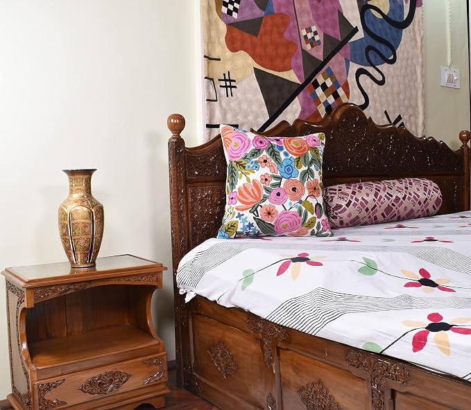 Roses Floral Pillow Cover Flower Farmhouse Chair Cushion Suzani Flowers - Image 2