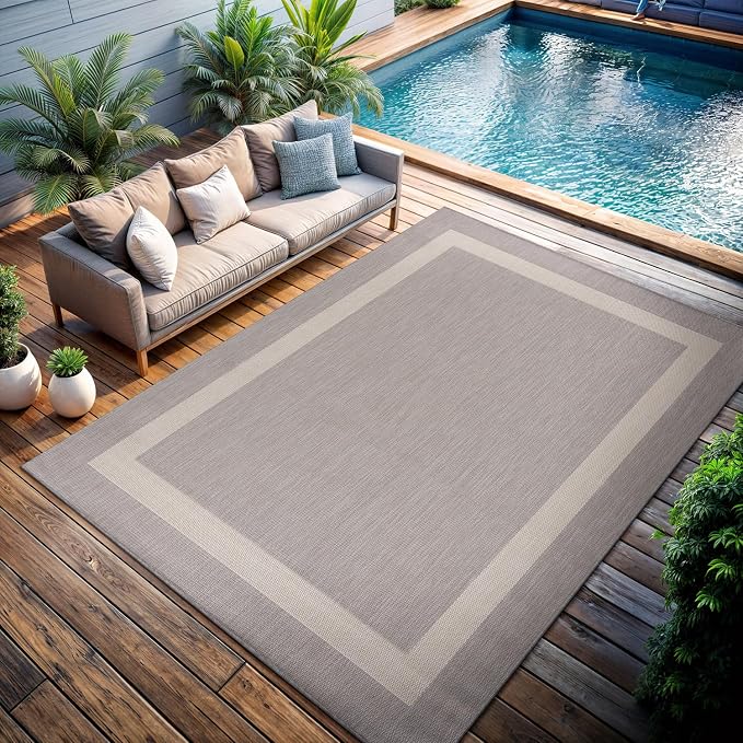 CAMILSON Outdoor Rug 8x10, Modern Outside Rugs - Image 5