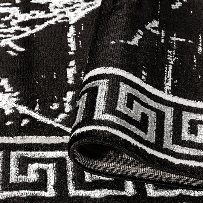 GLORY RUGS Area Rugs Marble 8x10 Black Gray Carpet Modern Abstract Rug Living - Image 5