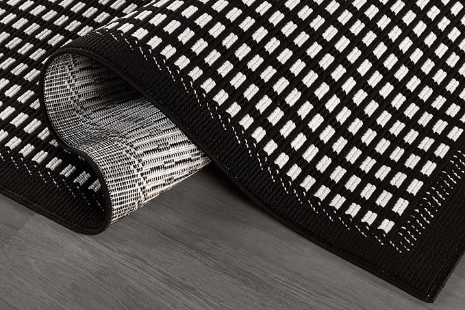 Beverly Rug Micro Loop Area Rug Black/White 8x10 Geometric Modern Luxury Zebra - Image 4