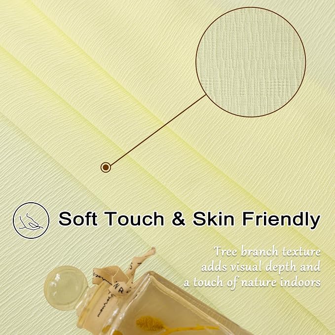 MAIHER Light Yellow Pinch Pleated Sheer Curtains 63 Inch Length Light Filtering - Image 4