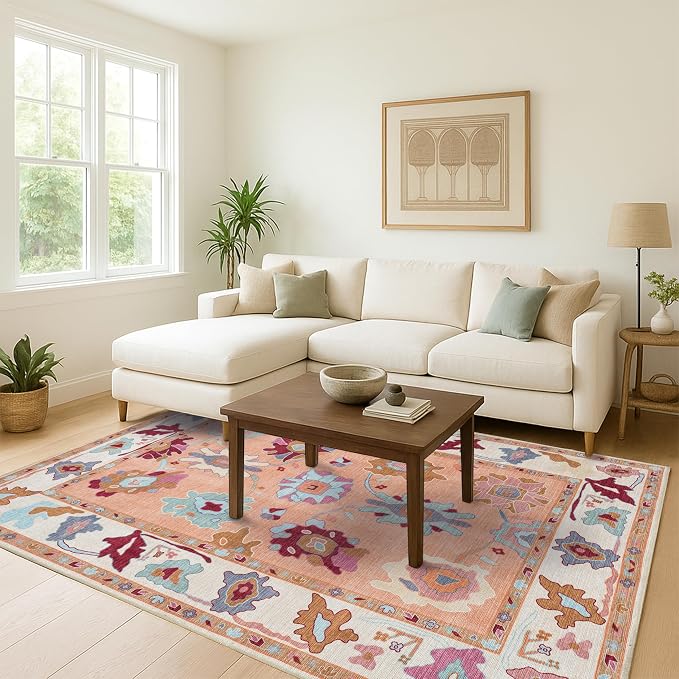 Fame Living Orange Oushak Rug, Extra Large Area Rugs - Image 2