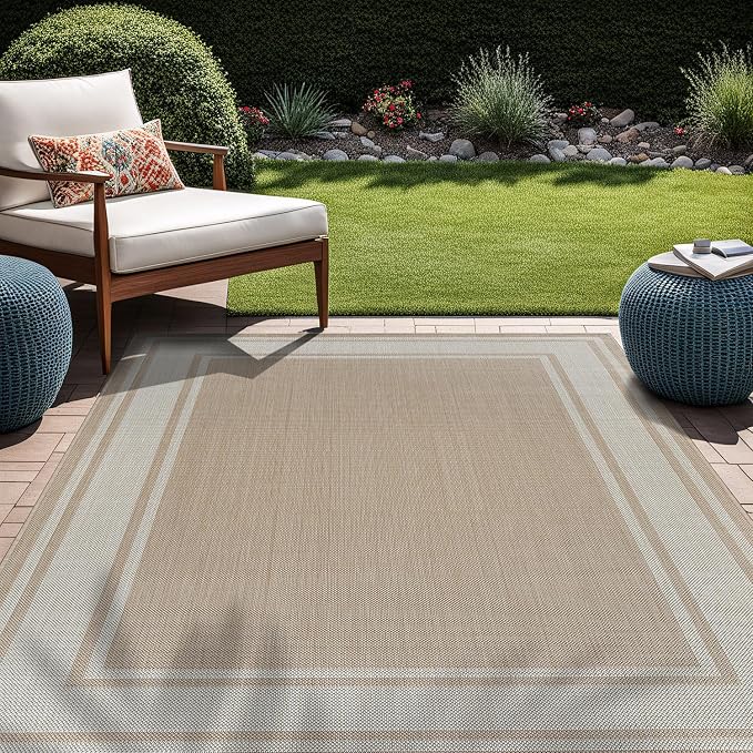 Beverly Rug Outdoor Rug 8x10 Modern Bordered Area Rugs by BeverlyRug
