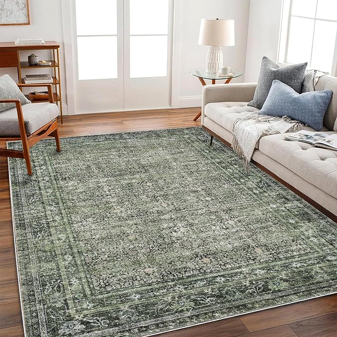 Area Rug 5'x7' Washable Rug Traditional Floor Cover Thin Retro Kitchen Indoor by CHAMPLANT