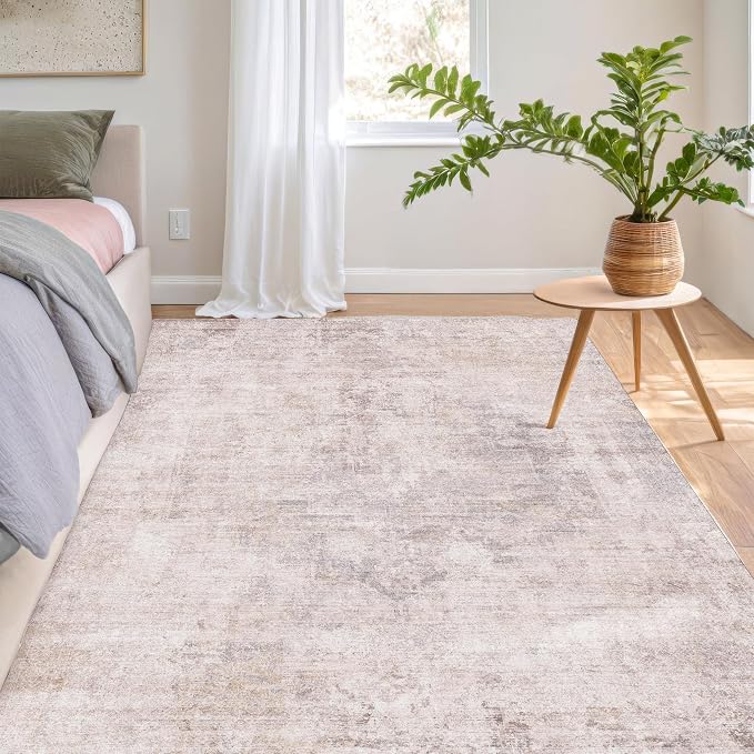 Modern Washable Bedroom Area Rug 5x8, Abstract Rugs - Image 8
