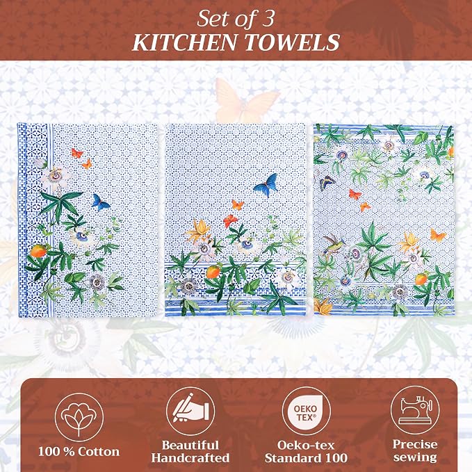 Maison d' Hermine Kitchen Towels Set of 3 100% Cotton 27.50" x 20" Reusable - Image 2