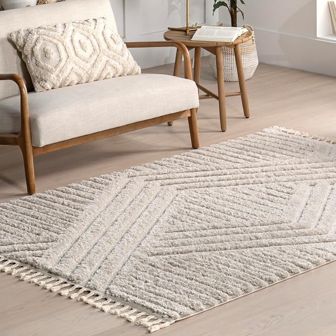 nuLOOM Risette Beige, Soft and Textured, High Traffic, Stain Resistant - Image 9