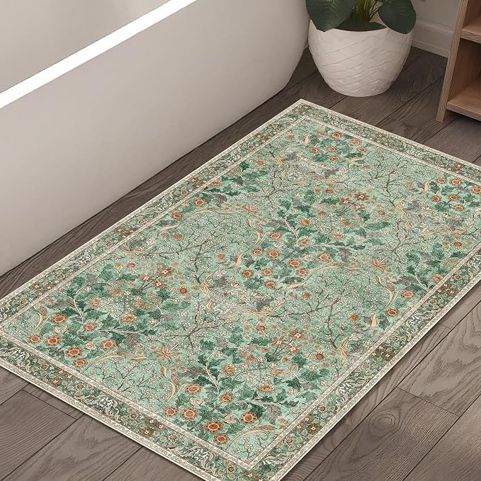 MUJOO 2x3 Washable Rug, Boho Front Door Mat Indoor Entrance Throw Carpet by MUJOO