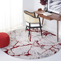 SAFAVIEH Amelia Collection 6'7" Round Grey/Red ALA293L Modern Abstract by SAFAVIEH