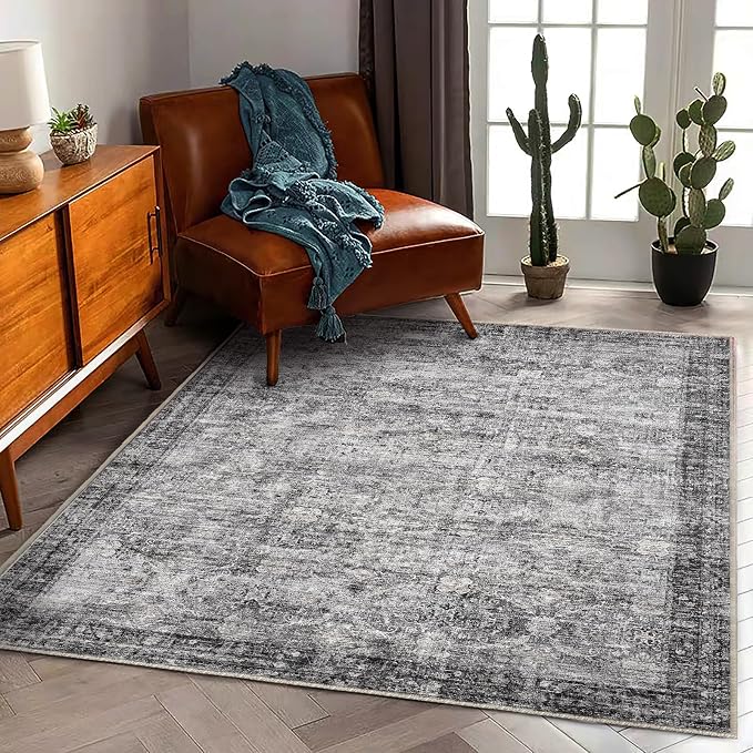 Area Rug 5'x7' Washable Rug Traditional Floor Cover Thin Retro Kitchen Indoor - Image 2