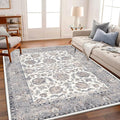9x12 Washable Area Rug Medallion Distressed Design Boho Medallion Non-Shedding by CHAMPLANT