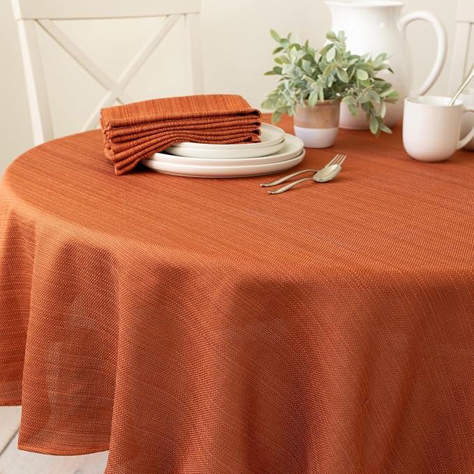 Benson Mills Cameron Textured Fabric Table Cloth, by BensonMills