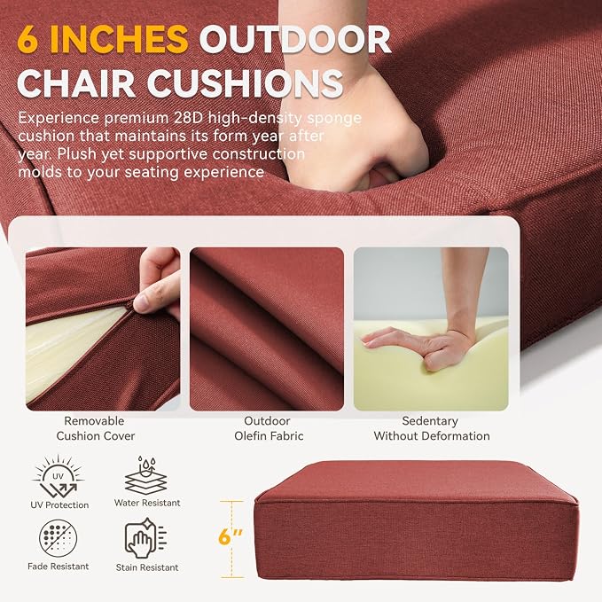 Outdoor Cushion Set for Furniture Patio Furniture, UV Resistant, Water Resistant - Image 4