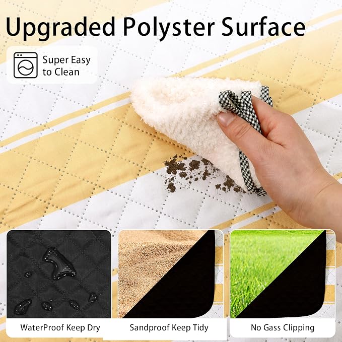 HX&OD Extra Large Picnic Outdoor Blanket, 80”x60” Waterproof Picnic Mat - Image 5