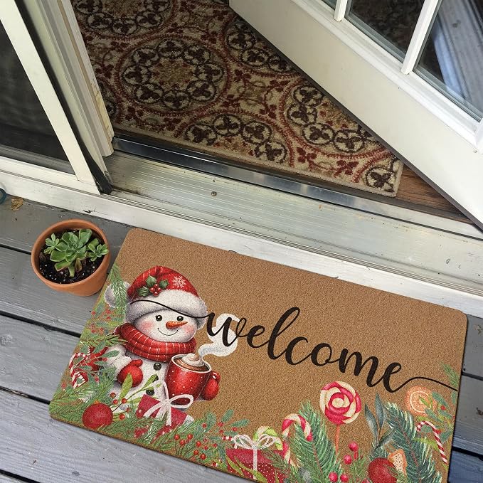 Christmas Snowman Door Mat, Winter Welcome Doormat, Christmas Holiday Welcome - Image 6