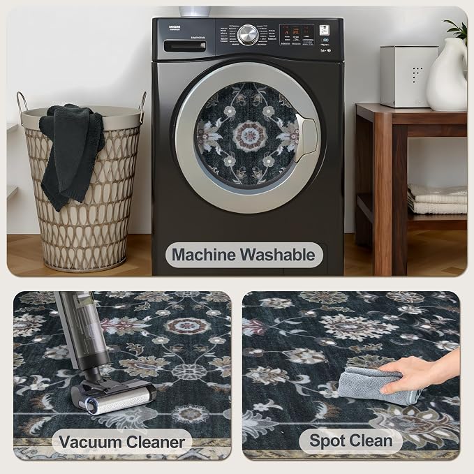 Tangsoo Floral Runner Rug 2x6 Washable Rug - Image 7