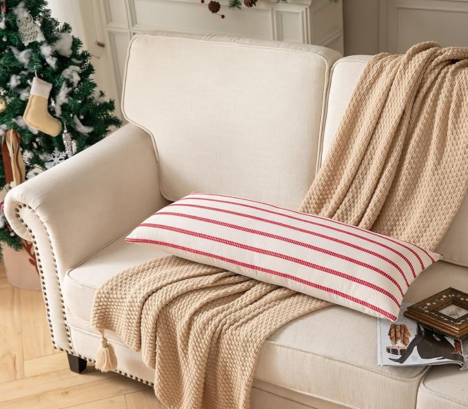 Caflife Christmas Lumbar Pillow Covers 14x36, Farmhouse Boho Decorative Sofa - Image 5